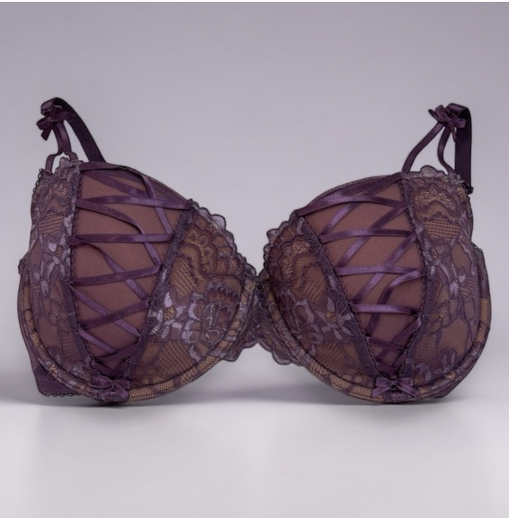 Elegant ADORE ME Plum color Lace BRA like new UNDERWIRE 36DDD so pretty